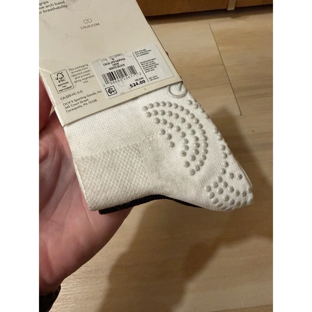 2 Pair Calia Studio Yoga Barre Dance Gripper Crew Socks Womens Sizes 5-10 New